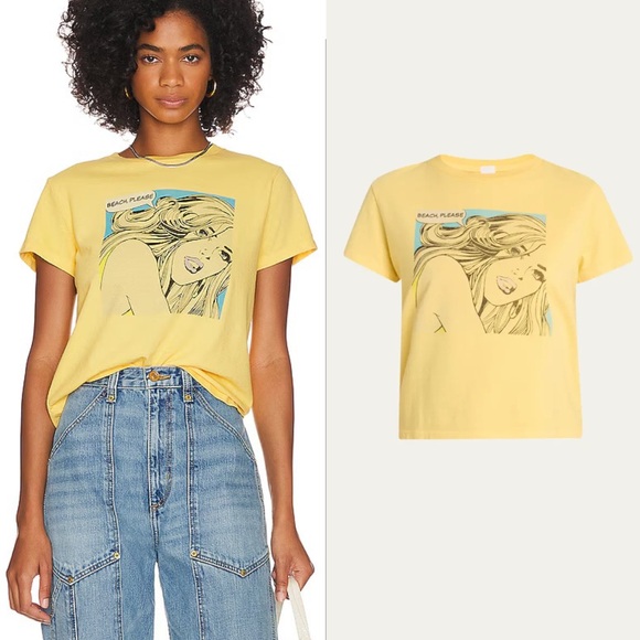 RE/DONE Beach Please Classic Cotton T Shirt Pop Art Retro Vintage Litchenstein - Picture 1 of 8